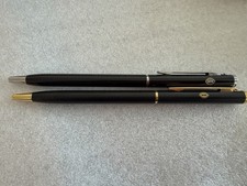 2 Intercontinental Hotel Ball Pen Black With Silver & Gold Tone. Slightly Used