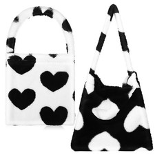  2 Pcs Borsetta Pelosa Per Bambina Borsa Tote Donna Tracolla Alla Moda