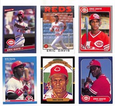 Eric Davis 6 Card Lot MLB Cincinatti Donruss Topps Fleer 1986, 1984 Fleer, DK's