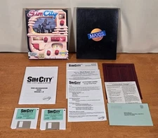 Sim City Commodore Amiga Big Box Game CIB 3.5" Floppy 1989 Simulation Manuals