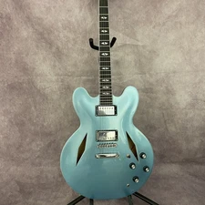 DG335 Blue Semi Hollow Electric Guitar maple body Chrome hardware Higher Quality
