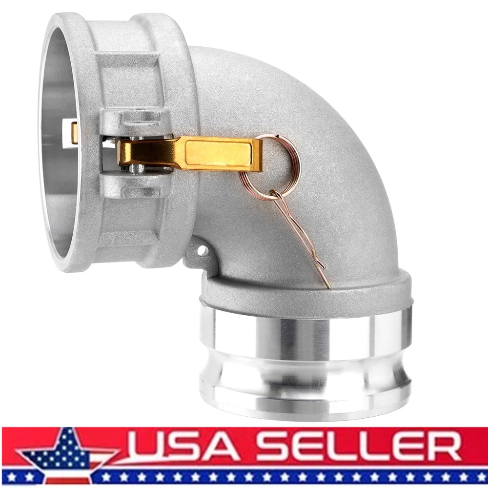 Type DA Cam and Groove Hose Fitting, 90 Degree Elbow, 4" Femalex 4" Male Camlock