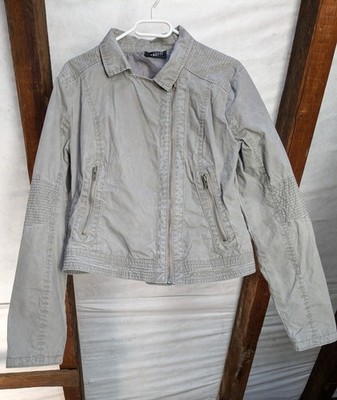 Gina Benotti Jacke Damen Gr. 40 Taupe Olivgrau | Übergangsjacke | Baumwolle