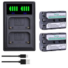 2 Pk NP-FM500H NPFM500H Battery LED Dual Charger for Sony Alpha SLT A58 A5 73