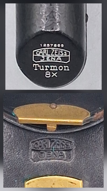 c.1924 Carl Zeiss Jena "Turmon" with Original Case 8x Folding Pocket Monocular