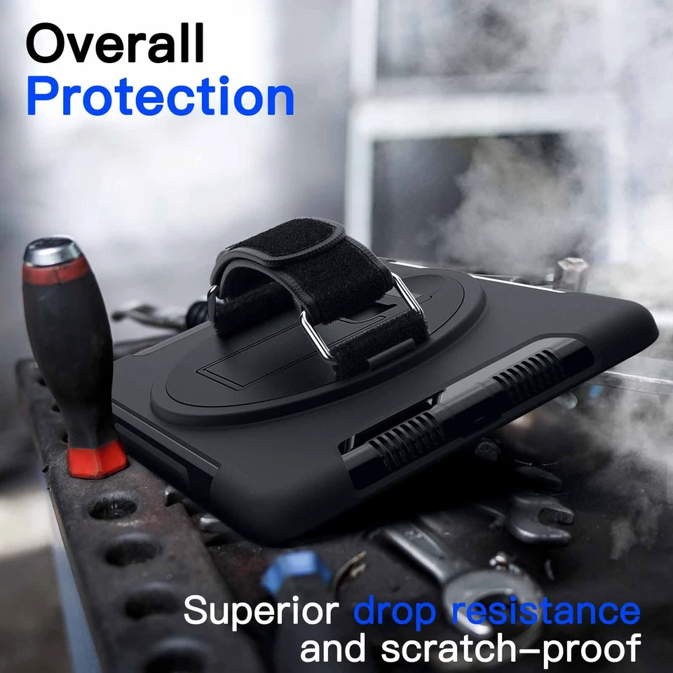 iPad 9.7" 2017/2018 Case Heavy Duty 360° Stand Hand Strap Built-in Screen Prote - Image 3 of 4