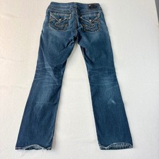 Silver Jeans Co Suki Mid Rise Straight Leg Medium Wash Denim Blue Jeans W29 L31