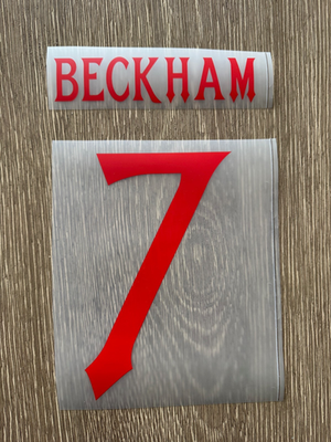 25/26 Manchester United Beckham 7 Youth - Mens Size M Nameset Heat