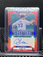 Cliff Lee 2025 Prizm Sensational Signature / Auto Red Prizm #58/99  Rangers