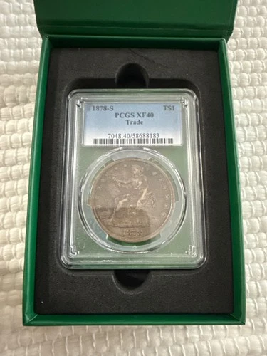 1878-S US Trade Dollar PCGS XF40 Chopmarked Silver Coin