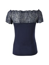 Bikini a triangolo con pizzo San Gallo colore blu elettrico taglia 40/S - Intimo Altieri - Shop