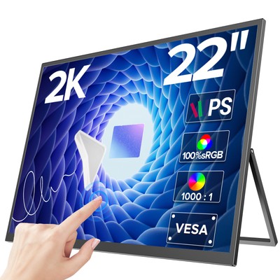 UPERFECT Touchscreen Portable Monitor 22'' 2K Computer Display Gaming Monitor