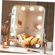 Vanity Mirror with Lights and Bluetooth Speaker- 11.4" x 13.8" 11.4"L x 13.8"W