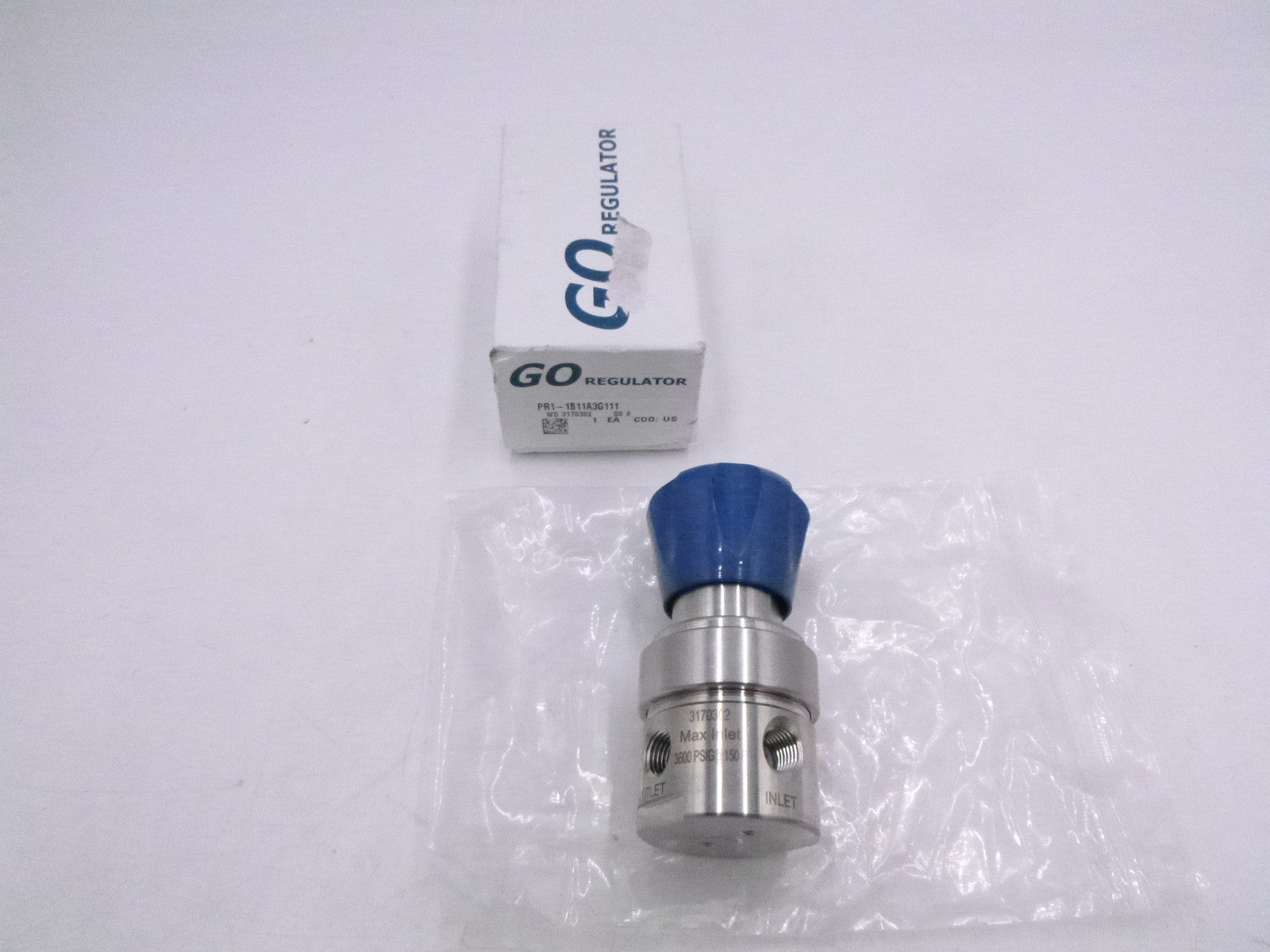 GO Regulator PR1-1B11Q5G111 PR1 Pressure Reg Single Stage SS316L 0-100 PSI