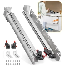 1 Pair Soft Close Drawer Slides 24 Inch 70Lb Capacity Full Extend