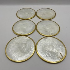 Set of 6 Capiz Shell Mother of Pearl Drink Co...