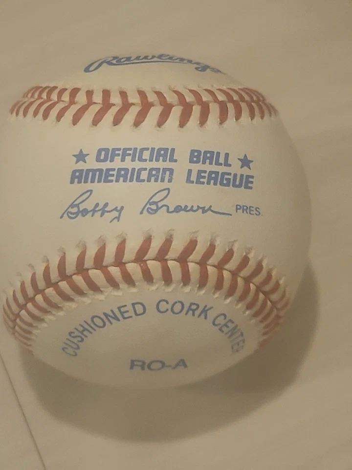 Balón de béisbol firmado por Jimmy Key autografiado de la Liga Americana al MLB Yankees Foto 3 de 3