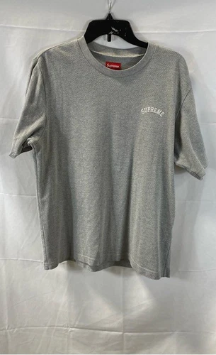 T shirt décontracté homme Supreme gris motif maille taille M manches courtes col rond