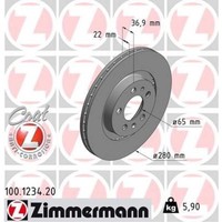 Zimmermann 2X Bremsscheibe Vorne Ø280 Mm FüR Vw Golf Iv 1J1 1.4 16V 1.6 1J5 1.9