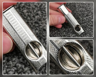 Vintage Miniatur Zigarrenschneider V Keilschliff | Motordreh Taschenschneider 60er Jahre