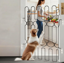 FGGHFT Metal Telescopic Pet Gate for Doorways 35.4" Wide x 31" High