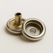 25 Snaps with Barrel / Post for Leather, Carpets -  Nickel Plated Brass Metals