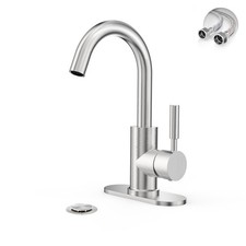 Bathroom Sink Faucet,Single-Handle Bathroom Faucet with 4 Inch Deck Plate and...
