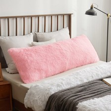 Cozy 20x54 Long Fluffy Body Pillow Cover, Plush Fuzzy Faux Fur Body Pillowcas...