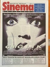 Scream Turkish Cinema Newspaper Neve Campbell Wes Craven Horror Rare Magazine