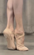 AIDance Synchrony Split Sole Stretch Canvas Ballet Shoes Beige girls 21.5 cm