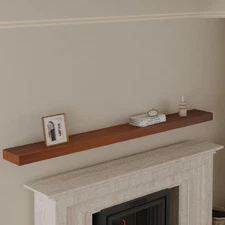 Long Wooden Floating Shelves for Room Wall, Natural Wood Floating Shelves Wal...