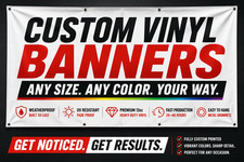 Custom Vinyl Banner Waterproof UV Resistant 13oz Heavy Duty Outdoor Made In USA
