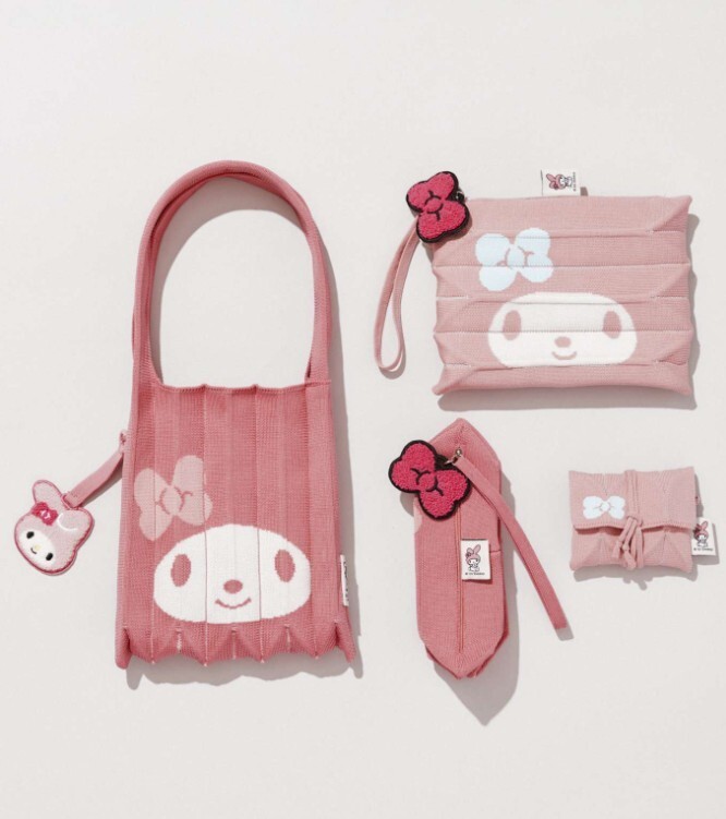 エコバッグ JOSEPH&STACEY Lucky Pleats Knit S My Melody Pink Punch 0JSO5 Lucky Pleats Knit Clutch S My Melody Pink Punch | JOSEPH AND