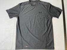 Under Armour shirt mens medium loose heatgear short sleeve gray shirt