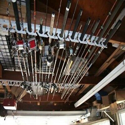 Ceiling or Wall Mount Storage - 10 Fishing Pole / Rod Holder