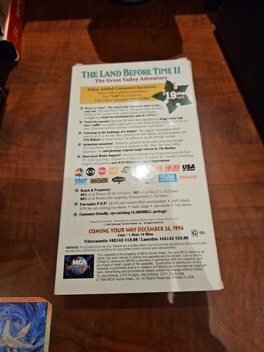Vintage VHS Land Before Time II Great Valley Adventure Screener Promo Very Rare - Picture 2 of 5