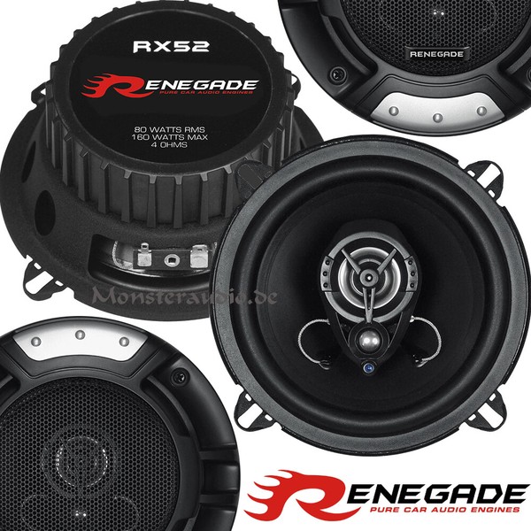 Renegade RX-52 130Mm 2-Wege Auto Lautsprecher Set Hifi Boxen PKW 13Cm 160 Watt-image