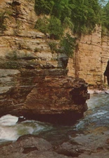Ausable Chasm Rushing Waters New York Beautiful Nature Chrome Vintage Post Card