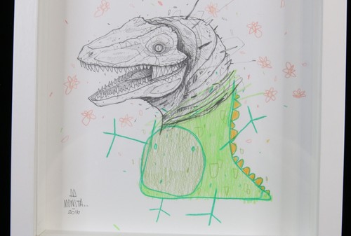 MONSTA Dessin Original signée +Sticker banksy,shepard fairey,martin whatson,snik - Imagen 6 de 8