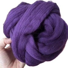 Purple Wool Roving, Spin and Felting Wool, Spin into Yarn, Needle Felt, Shep's