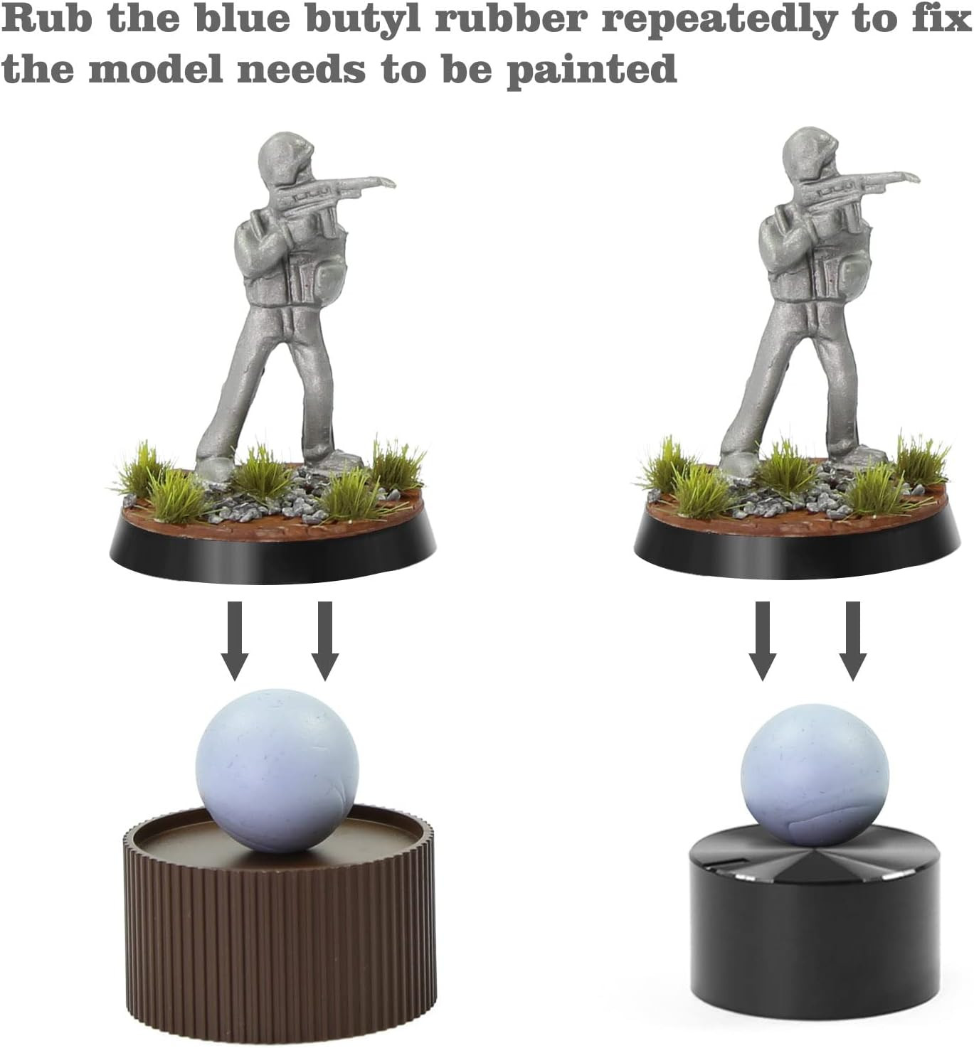 WH01 Painting Handle for Wargame Miniautres with Model Bases (Brown