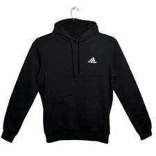 adidas Mens Essentials Fleece Pullover Hoodie Size 2XL Black Regular Fit Sweater