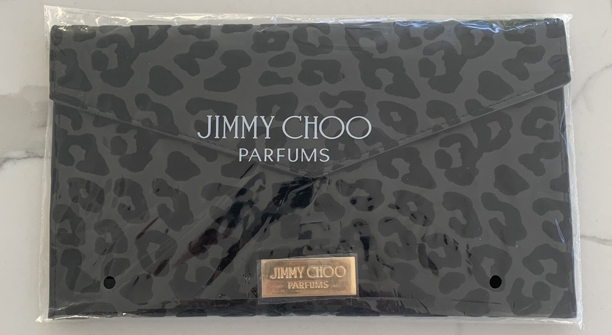Jimmy Choo Parfums black leopard print Flat Pouch Case