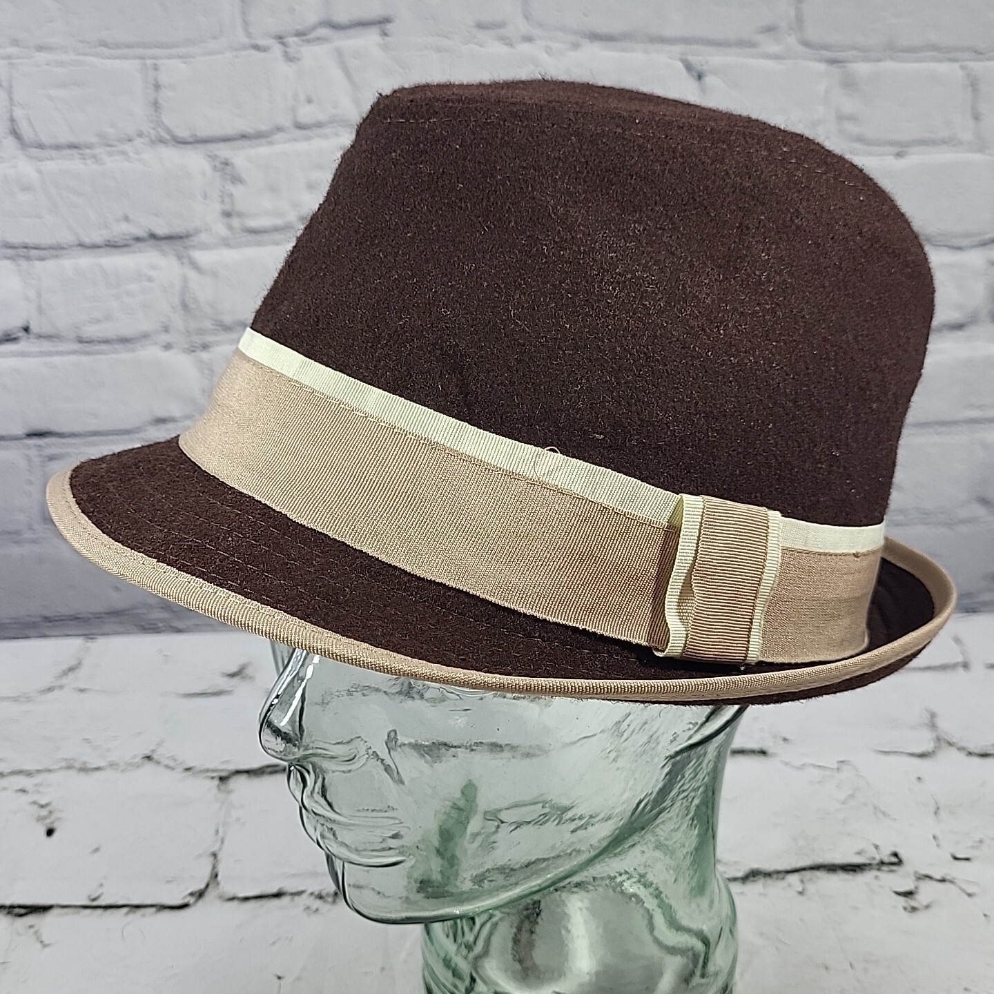 Vintage Brown Fedora Hat for Men by Black Jack - One Size Retro Belted Cap-image