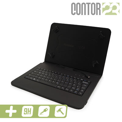 Schutzhülle,Tasche + Tastatur,Panzerfolie SCHWARZ 10.8'' Huawei MediaPad M5 10.8