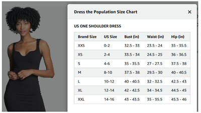 dress the population size chart NWT $148 S BLACK Women's Sloane Rounded V Neck Bodycon 2 file PNG Dress Size Chart I All-Over