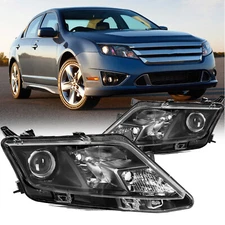 Fit 2010-2012 Ford Fusion Headlights Halogen Headlamps Pair Left+Right Set