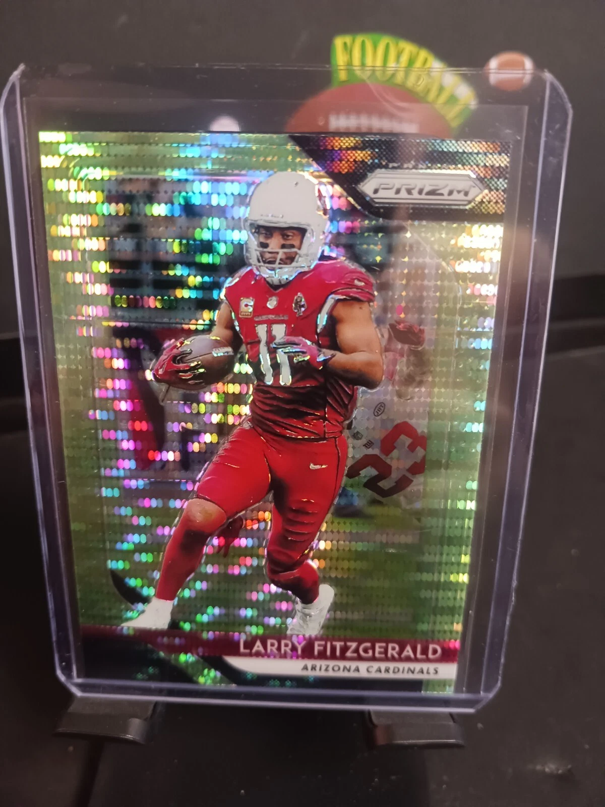 2018 Panini Prizm - Neon Green Pulsar Prizm #194 Larry Fitzgerald