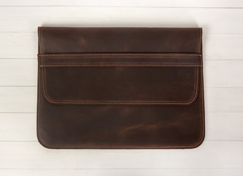 Leather Folder a4 Personalized Mens File Document Organizer 13" Laptop Holder - Picture 7 of 27