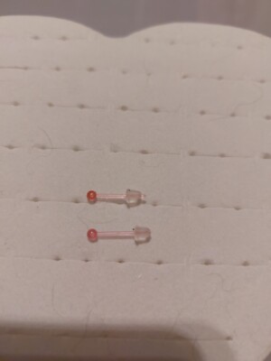 Kleine rosa klare Kugel Ohrstecker (D51) Neu
